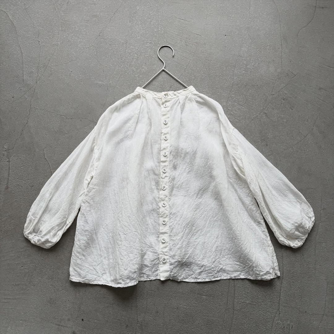 R&D.M.Co リネンヘンプスモックブラウス オフホワイト