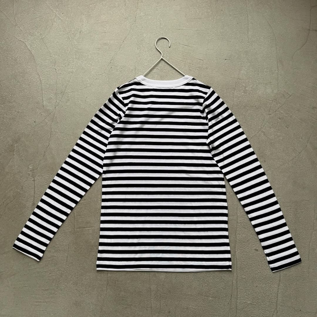 R&D.M.Co ガーゼボーダー長袖Tシャツ ブラック Mサイズ