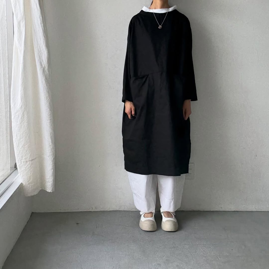 jujudhau コットンツイルイージードレス