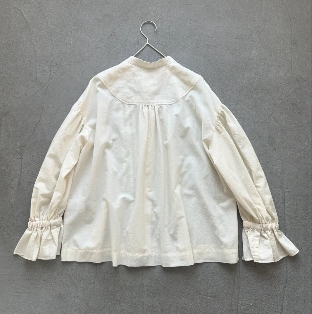 MAGALI コットンシルクリボンタイブラウス