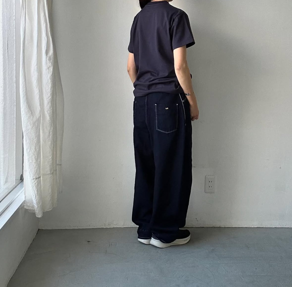 OLDMANS TAILOR OMTラバープリント半袖Tシャツ ネイビー