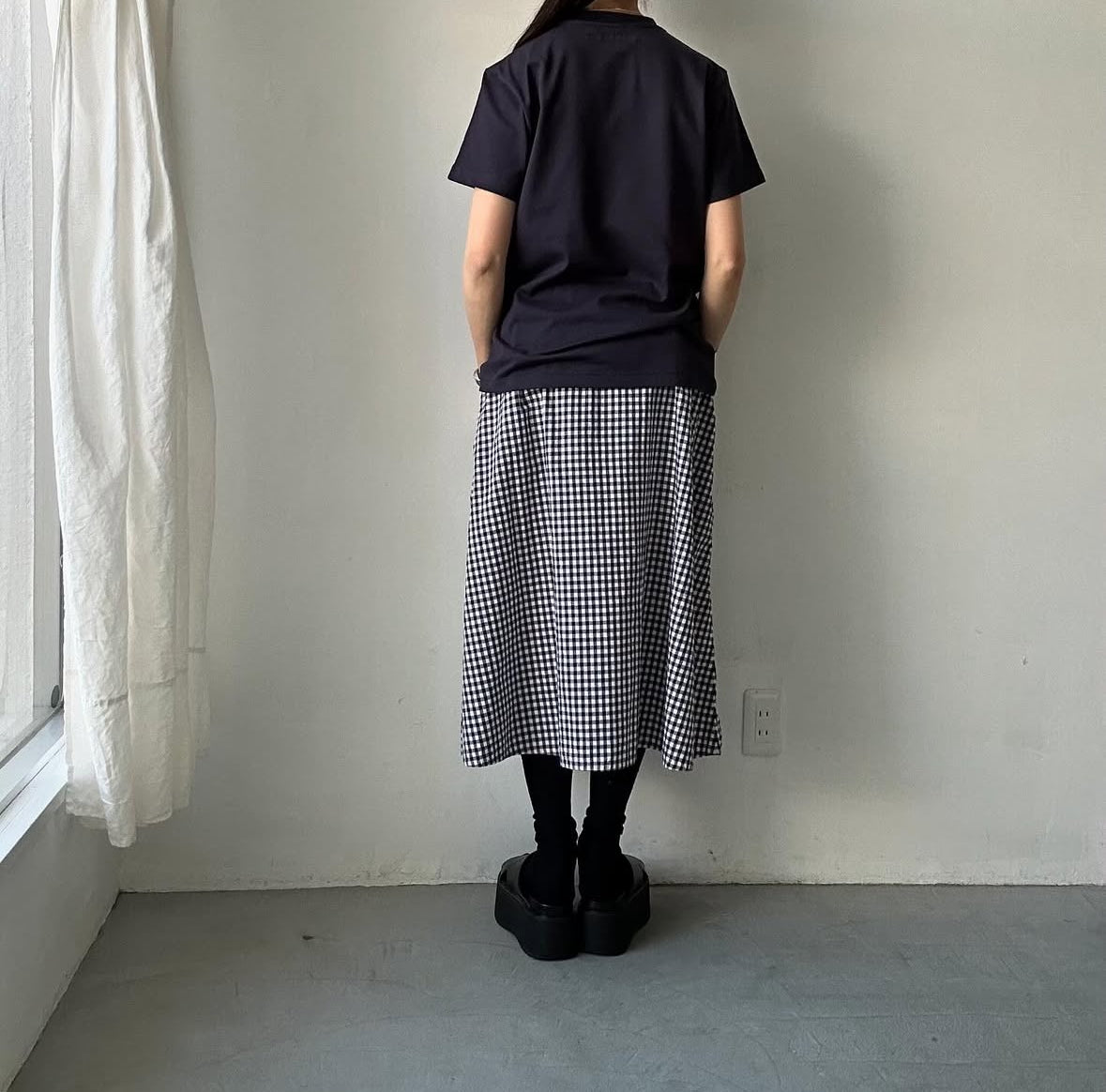 OLDMANS TAILOR OMTラバープリント半袖Tシャツ ネイビー
