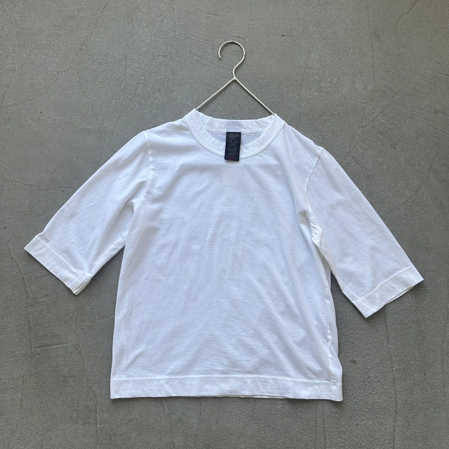 homspun 天竺6分袖Tシャツ ホワイト