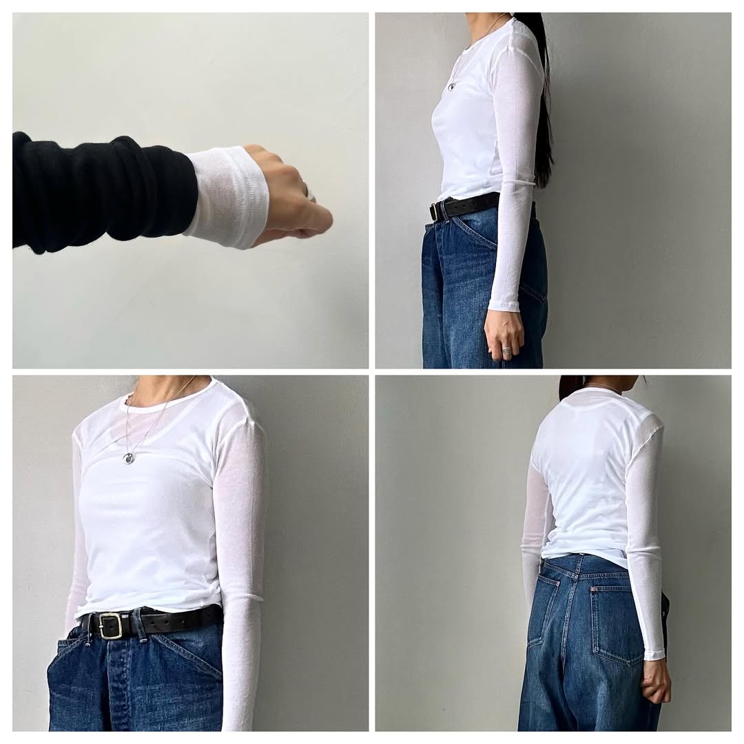 ゴーシュ 強撚フライス長袖Tシャツ ホワイト