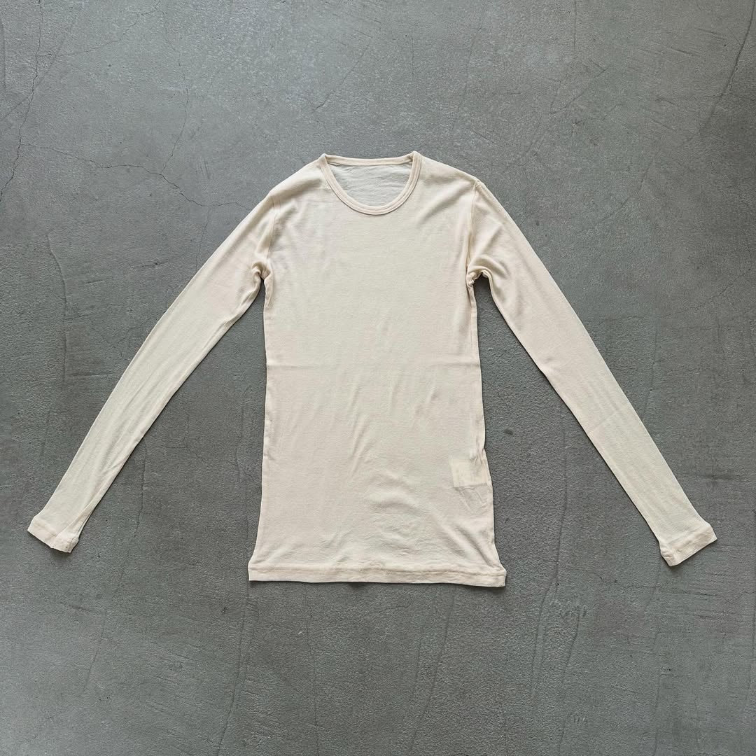 ゴーシュ 強撚フライス長袖Tシャツ ライトベージュ