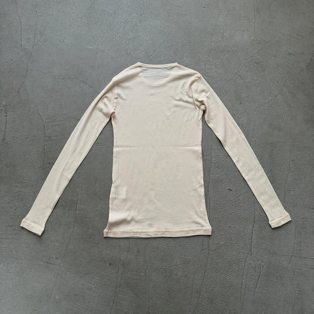 ゴーシュ 強撚フライス長袖Tシャツ ライトベージュ