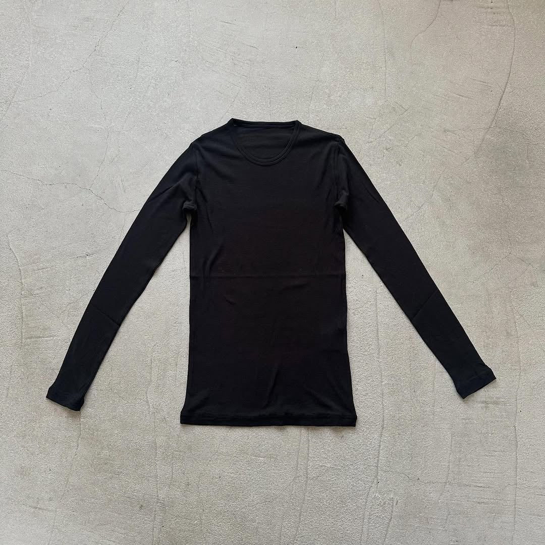 ゴーシュ 強撚フライス長袖Tシャツ ブラック
