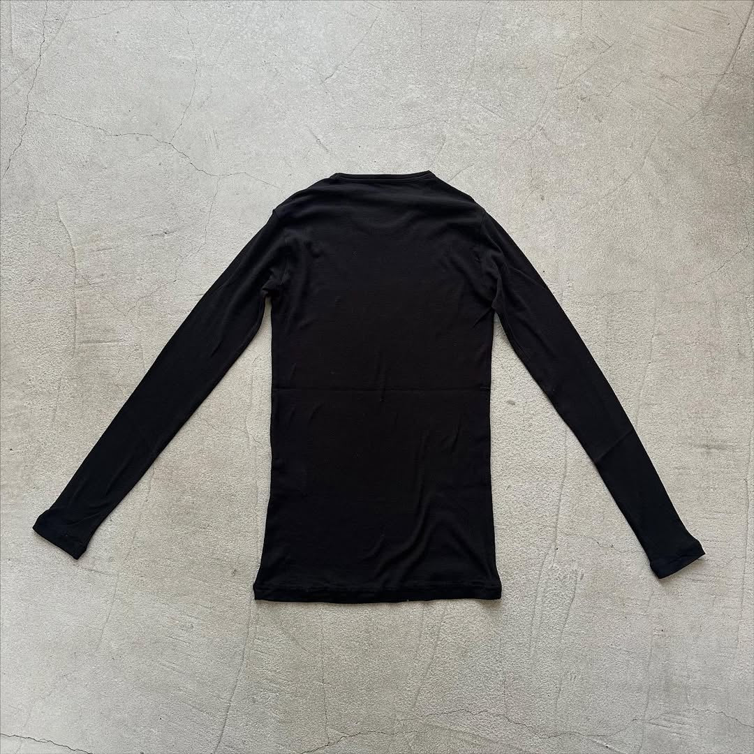 ゴーシュ 強撚フライス長袖Tシャツ ブラック