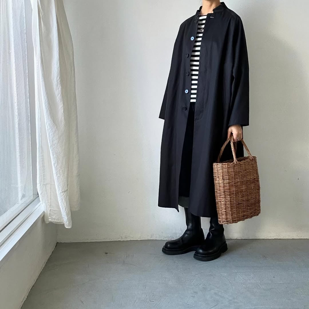 atelier naruse フォーマルコットンスタンドカラーコート size2