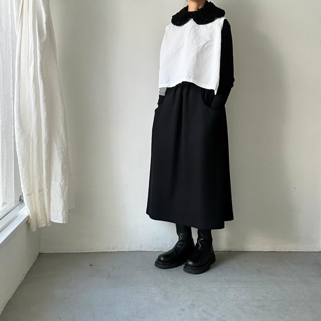 R&D.M.Co コットンウールフリルカラー
