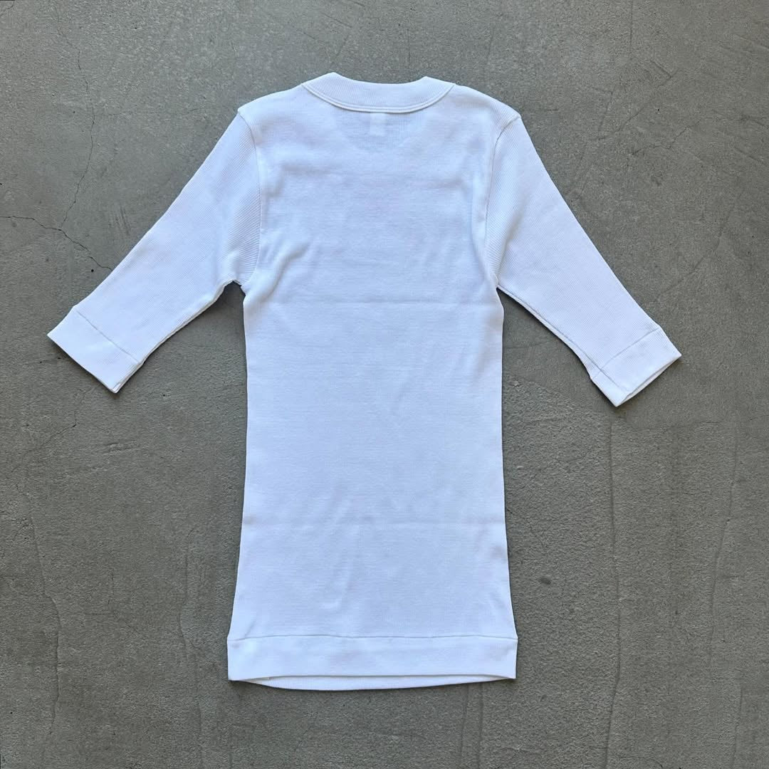 homspun 丸胴テレコクルーネック5分袖プルオーバー