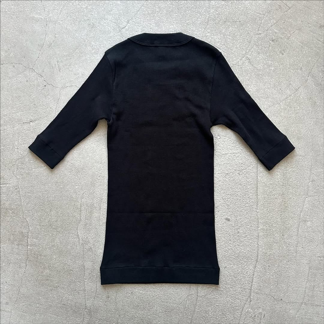 homspun 丸胴テレコクルーネック5分袖プルオーバー