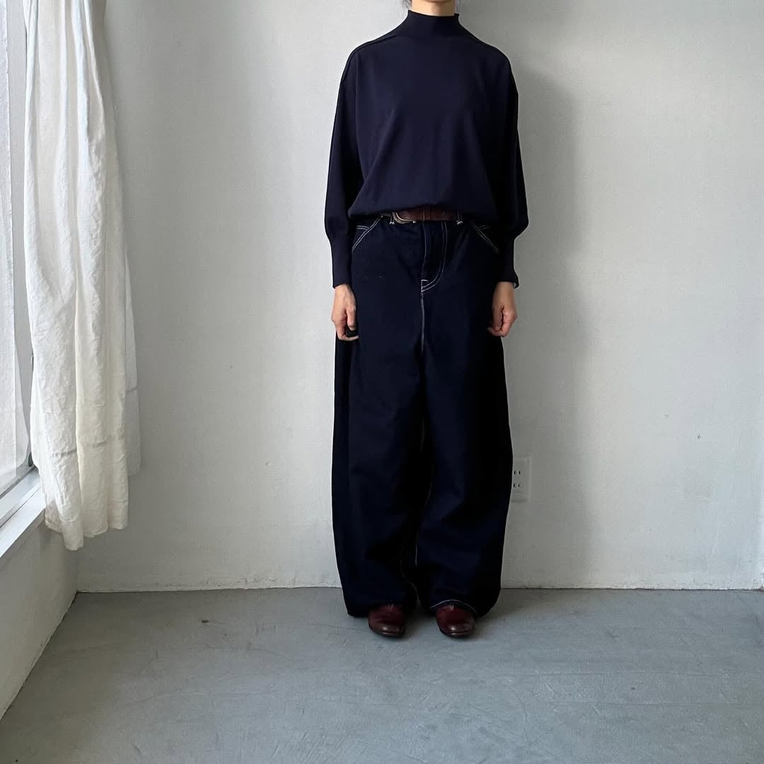 as it is.モックネックコットン長袖ニット
