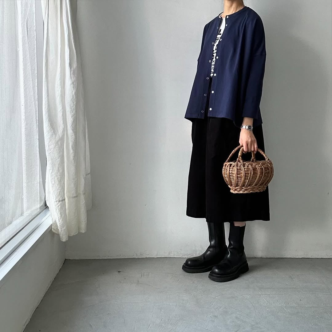 Linenya スナップボタンカーディガン