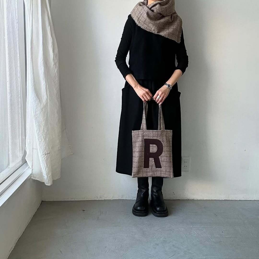 R&D.M.Co ウール ガンクラブチェックRトートバッグ