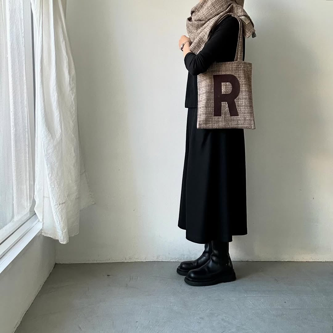 R&D.M.Co ウール ガンクラブチェックRトートバッグ