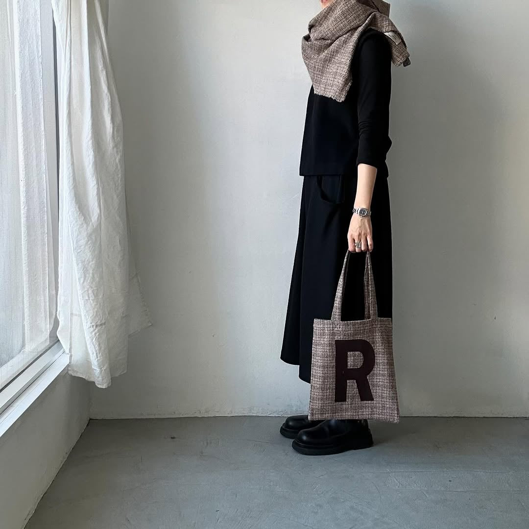 R&D.M.Co ウール ガンクラブチェックRトートバッグ