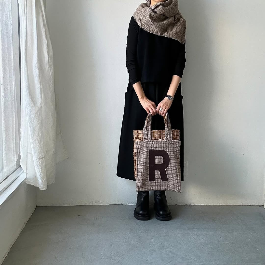 R&D.M.Co ウール ガンクラブチェックRトートバッグ