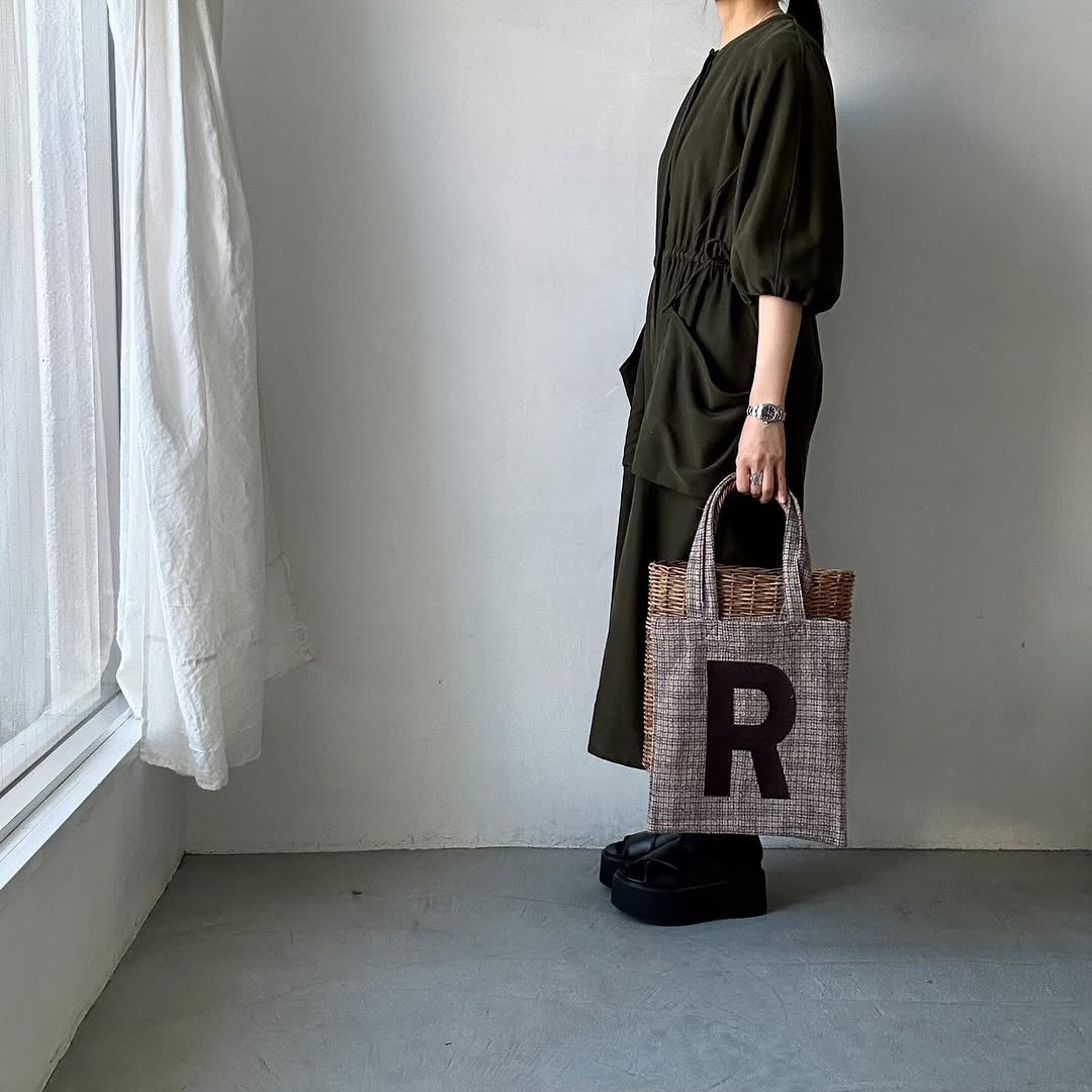 R&D.M.Co ウール ガンクラブチェックRトートバッグ