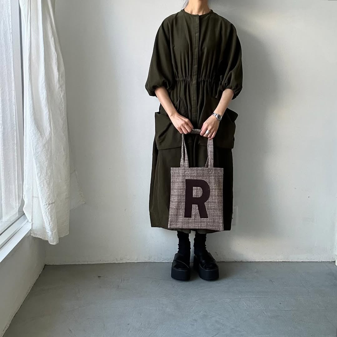 R&D.M.Co ウール ガンクラブチェックRトートバッグ