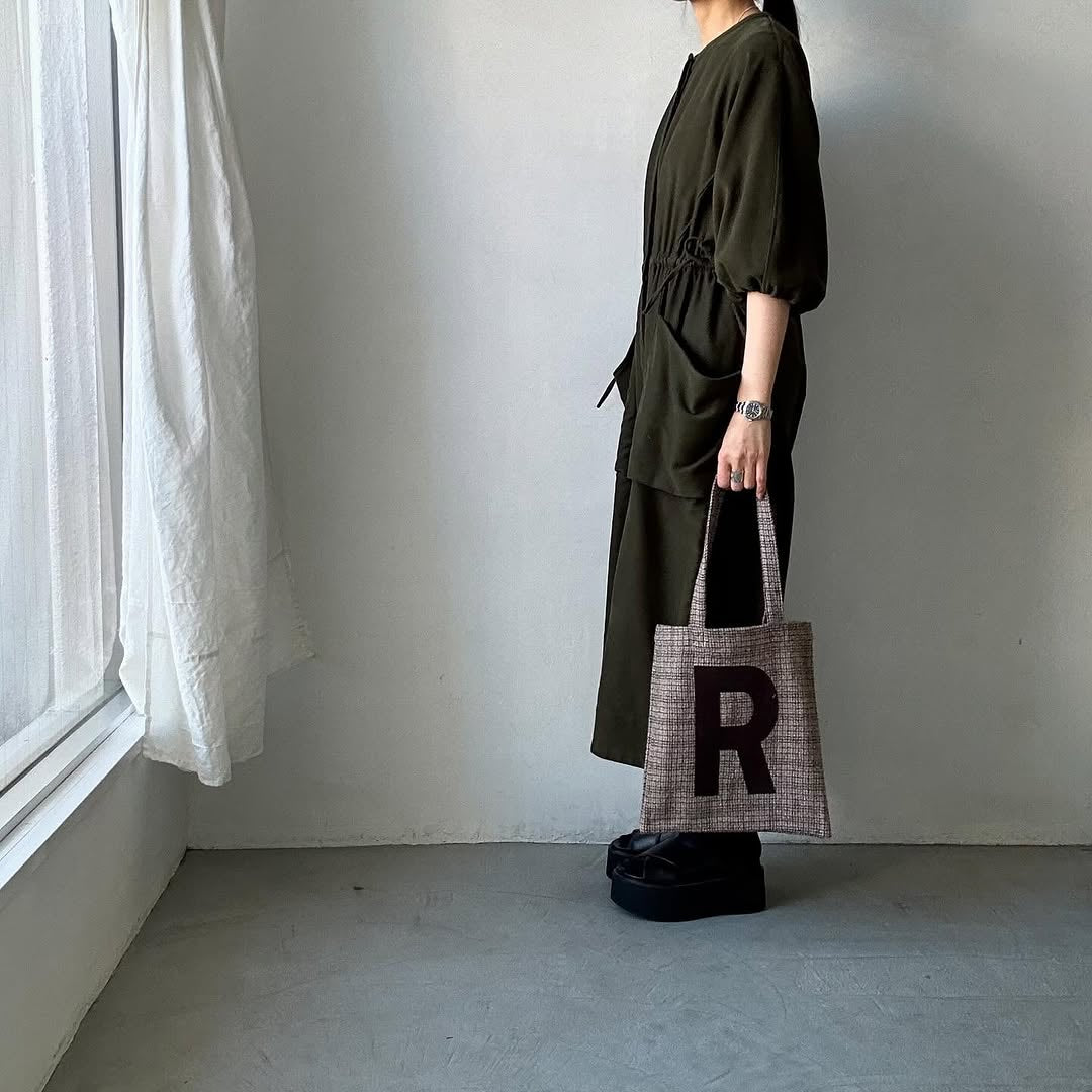R&D.M.Co ウール ガンクラブチェックRトートバッグ