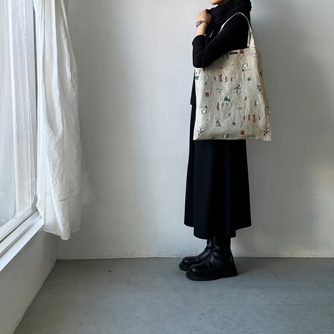 R&D.M.Co ブラウンベアーズリネントートバッグ
