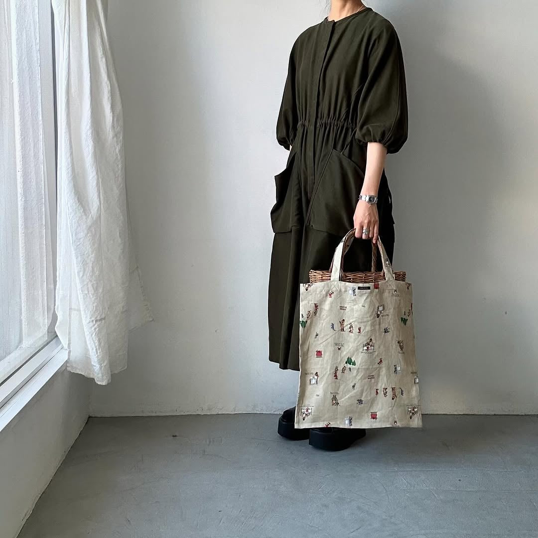 R&D.M.Co ブラウンベアーズリネントートバッグ