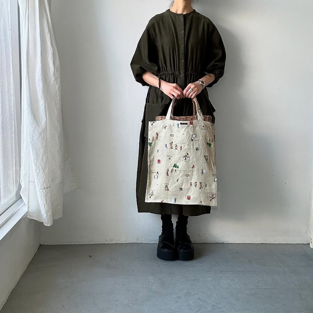 R&D.M.Co ブラウンベアーズリネントートバッグ