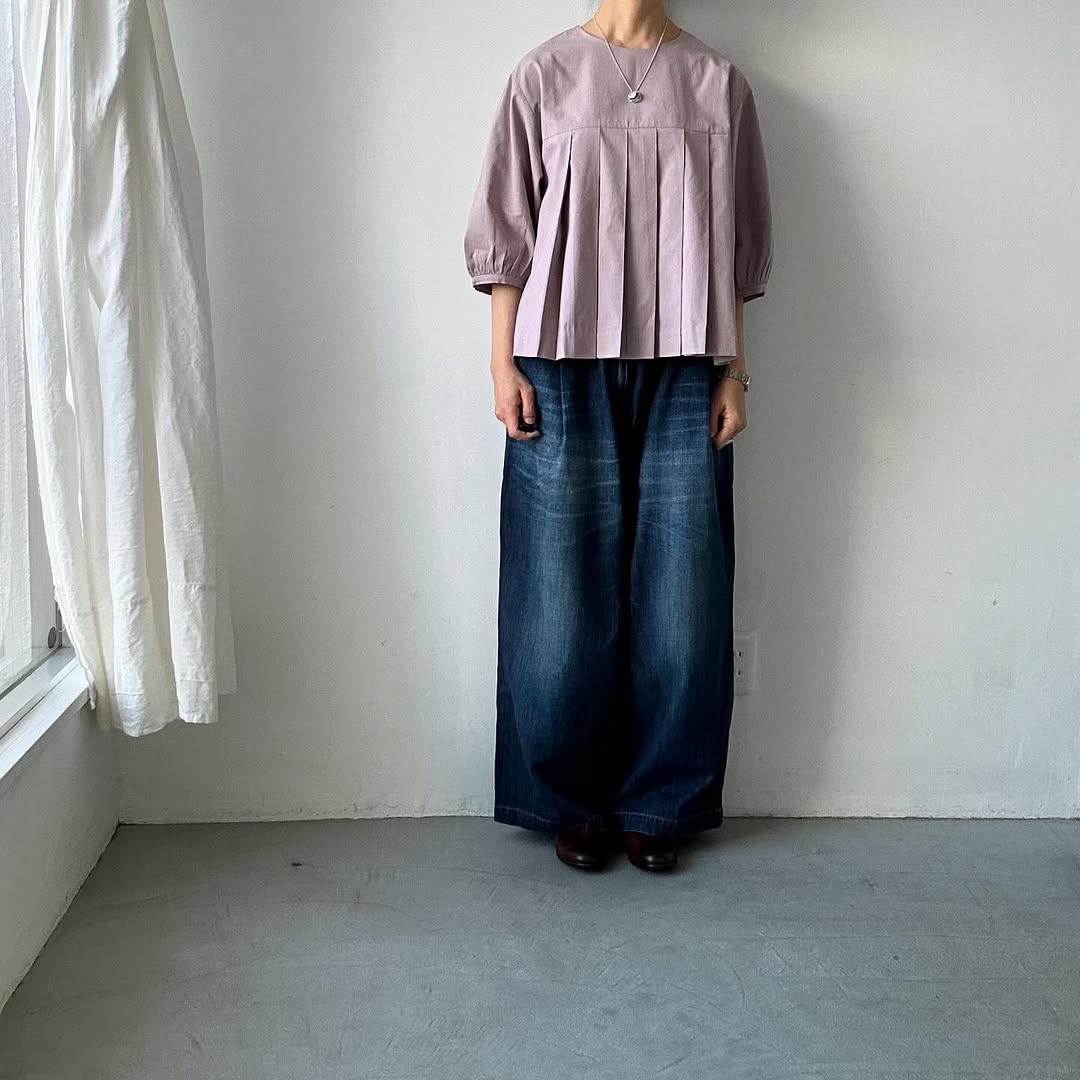 cion コットンタックブラウス