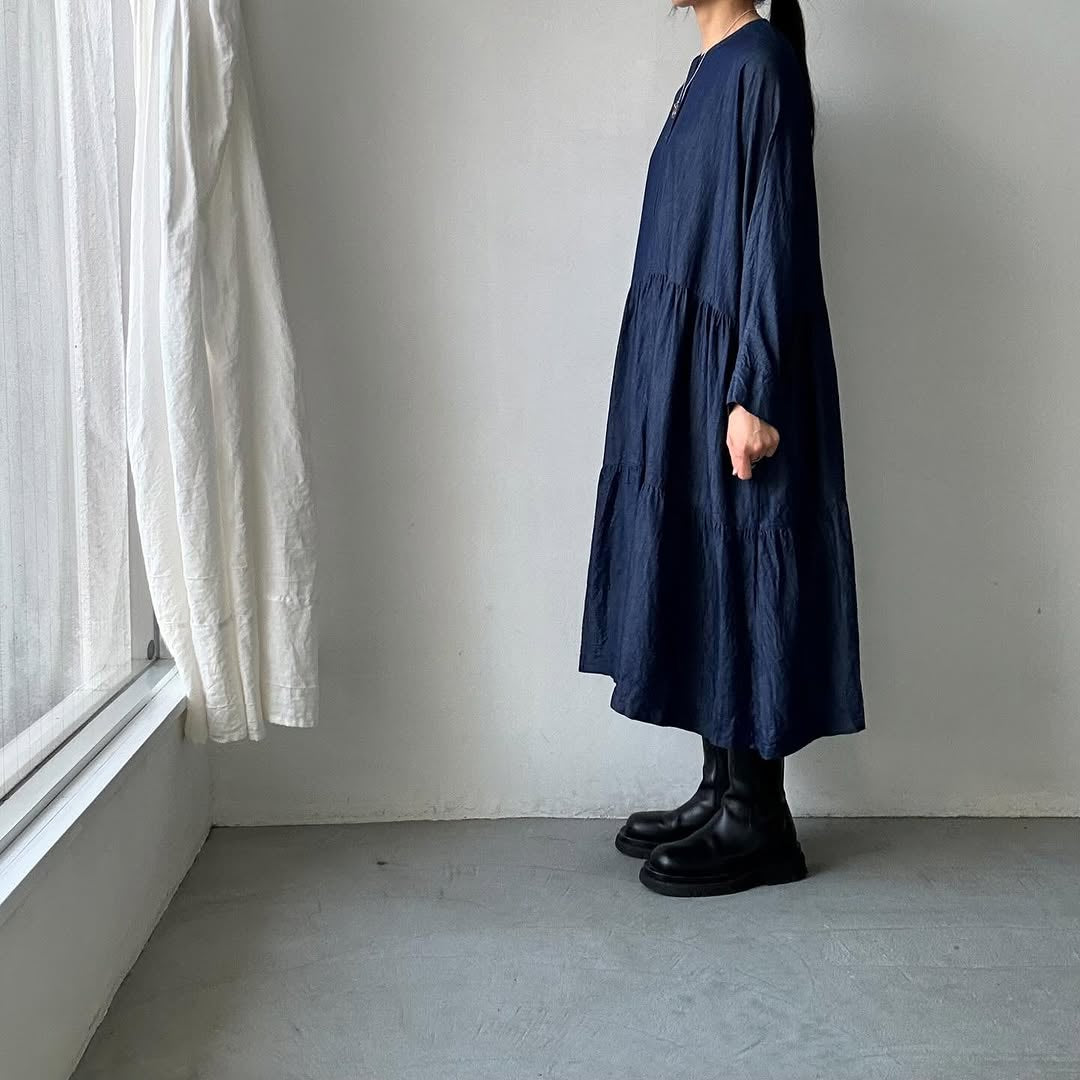 jujudhau デッドストックデニムティアードドレス
