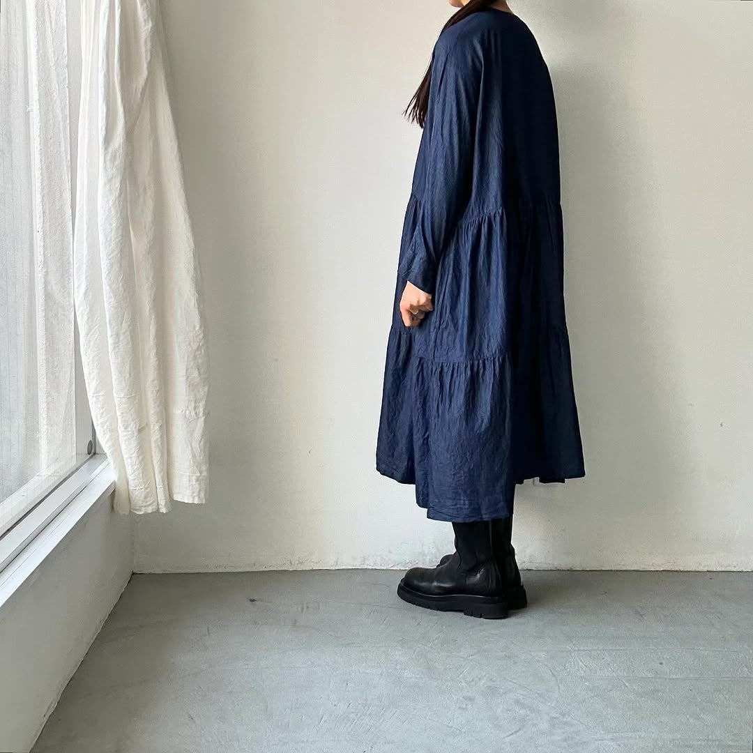 jujudhau デッドストックデニムティアードドレス