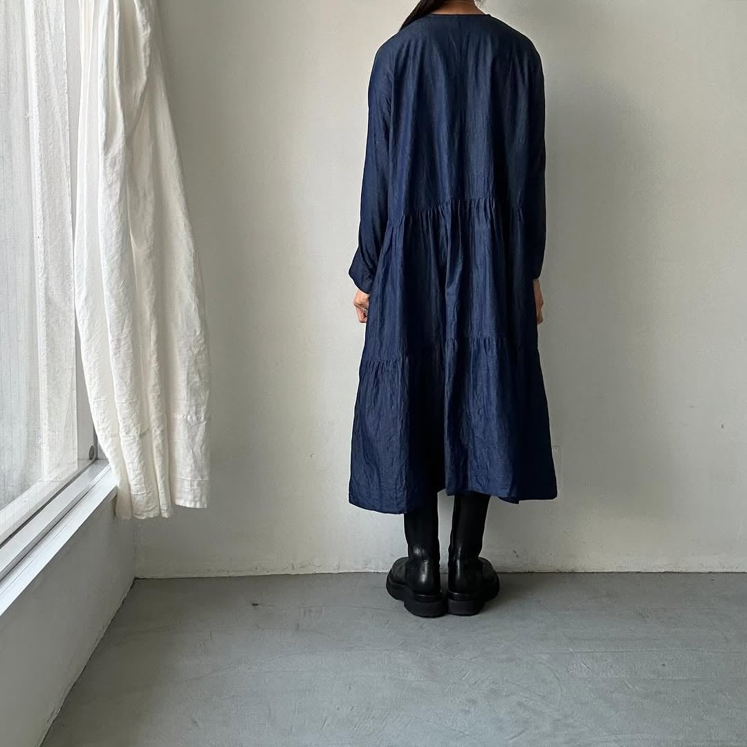 jujudhau デッドストックデニムティアードドレス