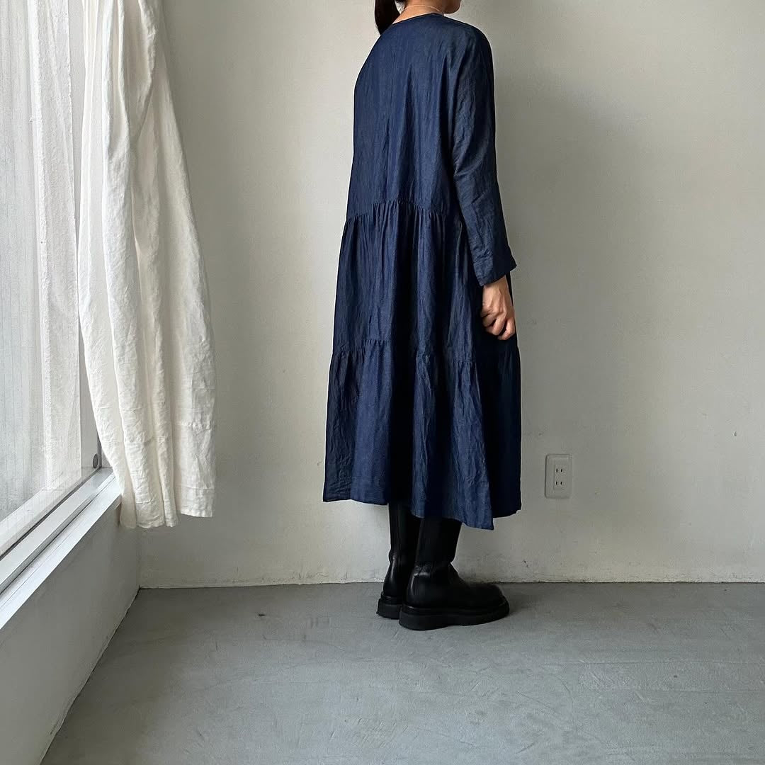 jujudhau デッドストックデニムティアードドレス