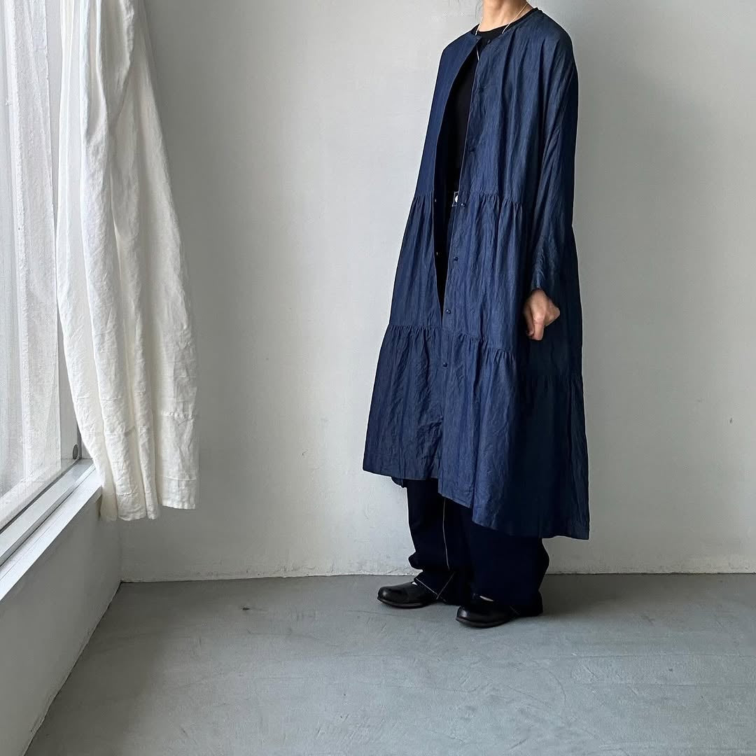 jujudhau デッドストックデニムティアードドレス