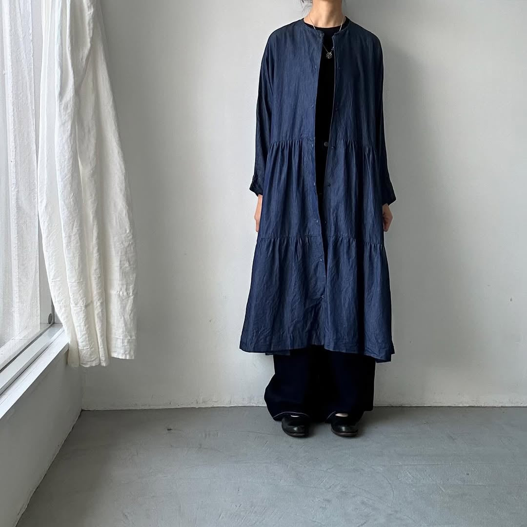 jujudhau デッドストックデニムティアードドレス