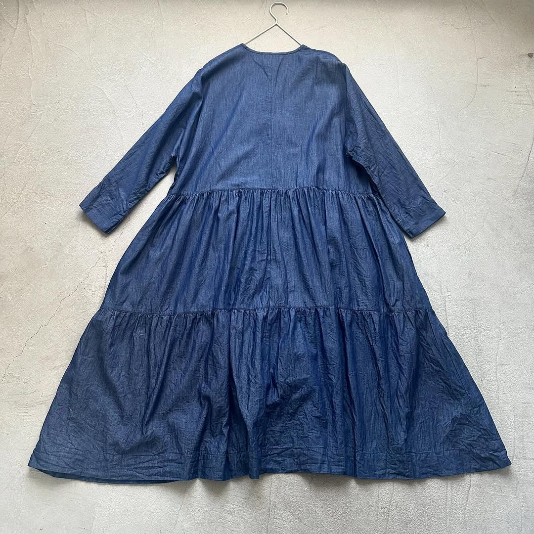 jujudhau デッドストックデニムティアードドレス