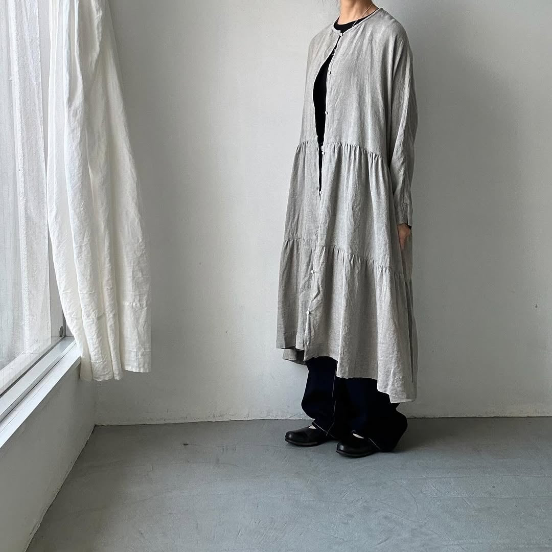 jujudhau リネンティアードドレス