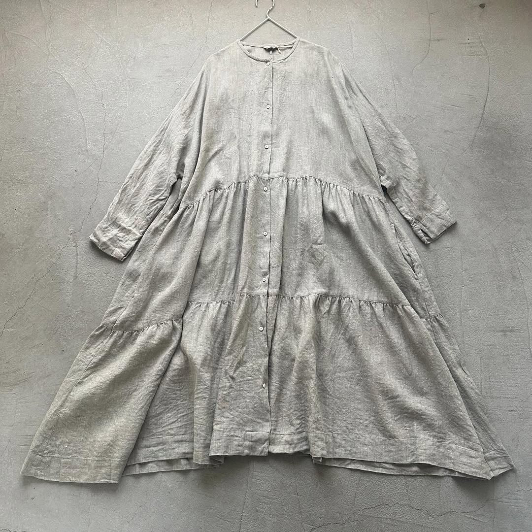 jujudhau リネンティアードドレス