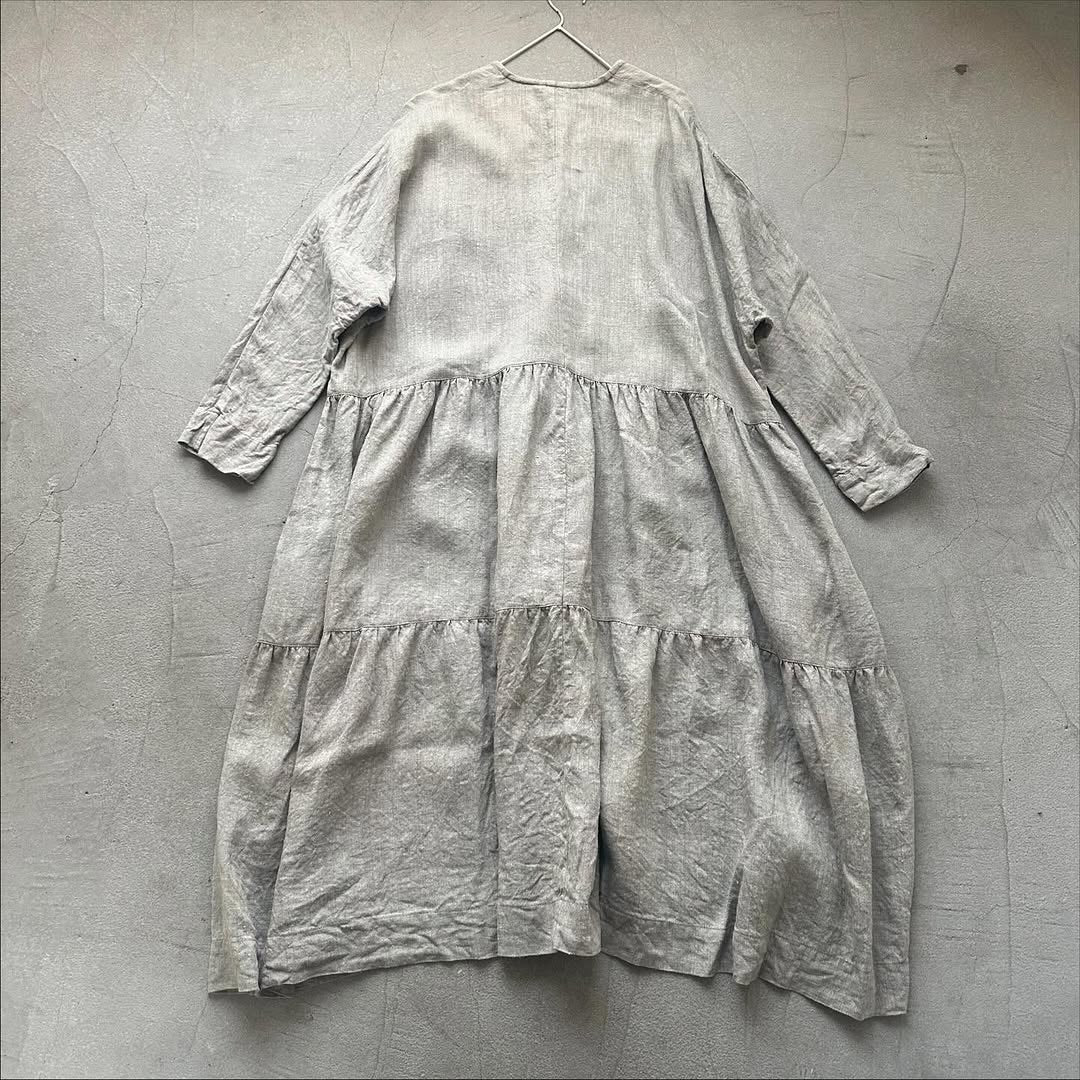 jujudhau リネンティアードドレス