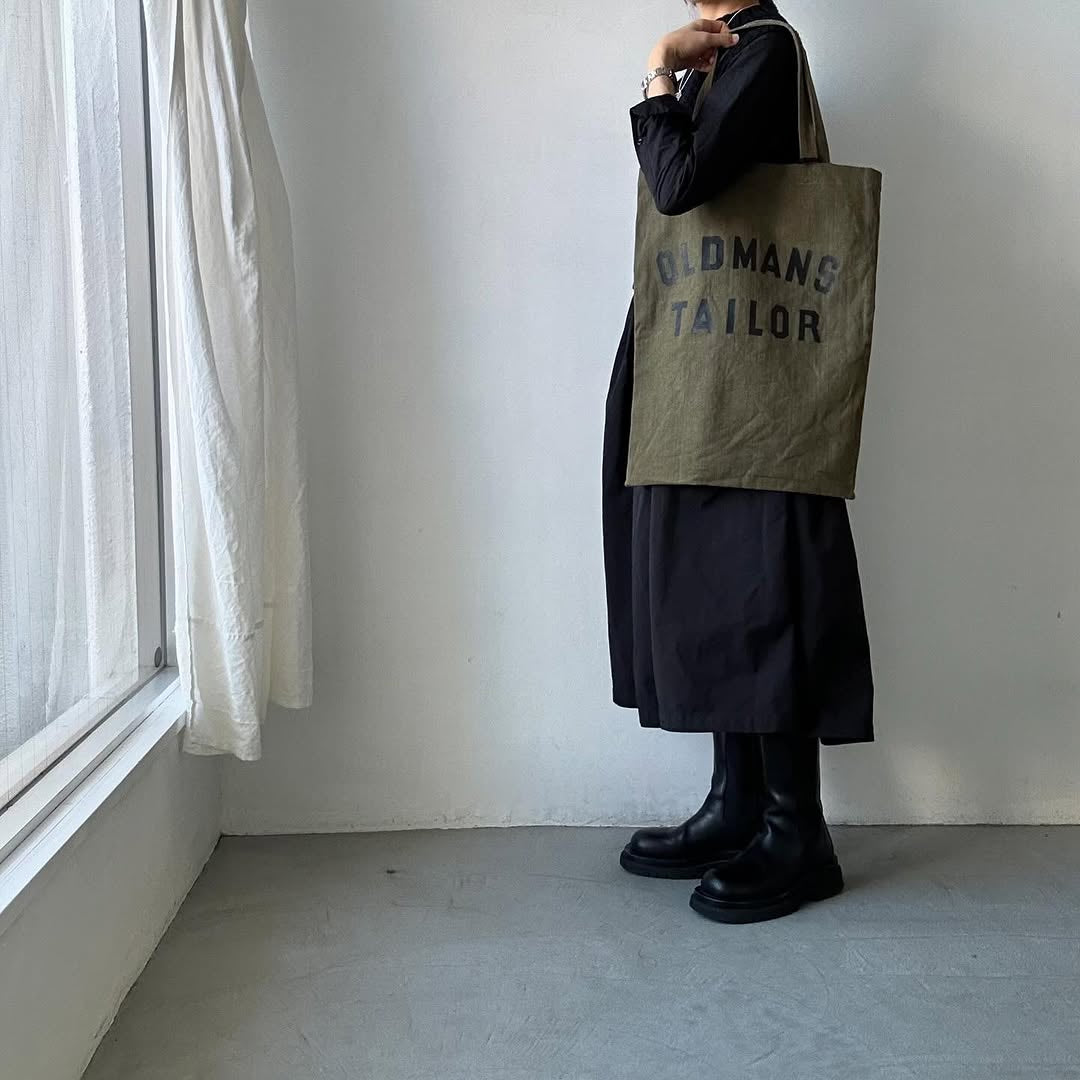 OLDMANS TAILOR OMTプリントデニムトートバッグ