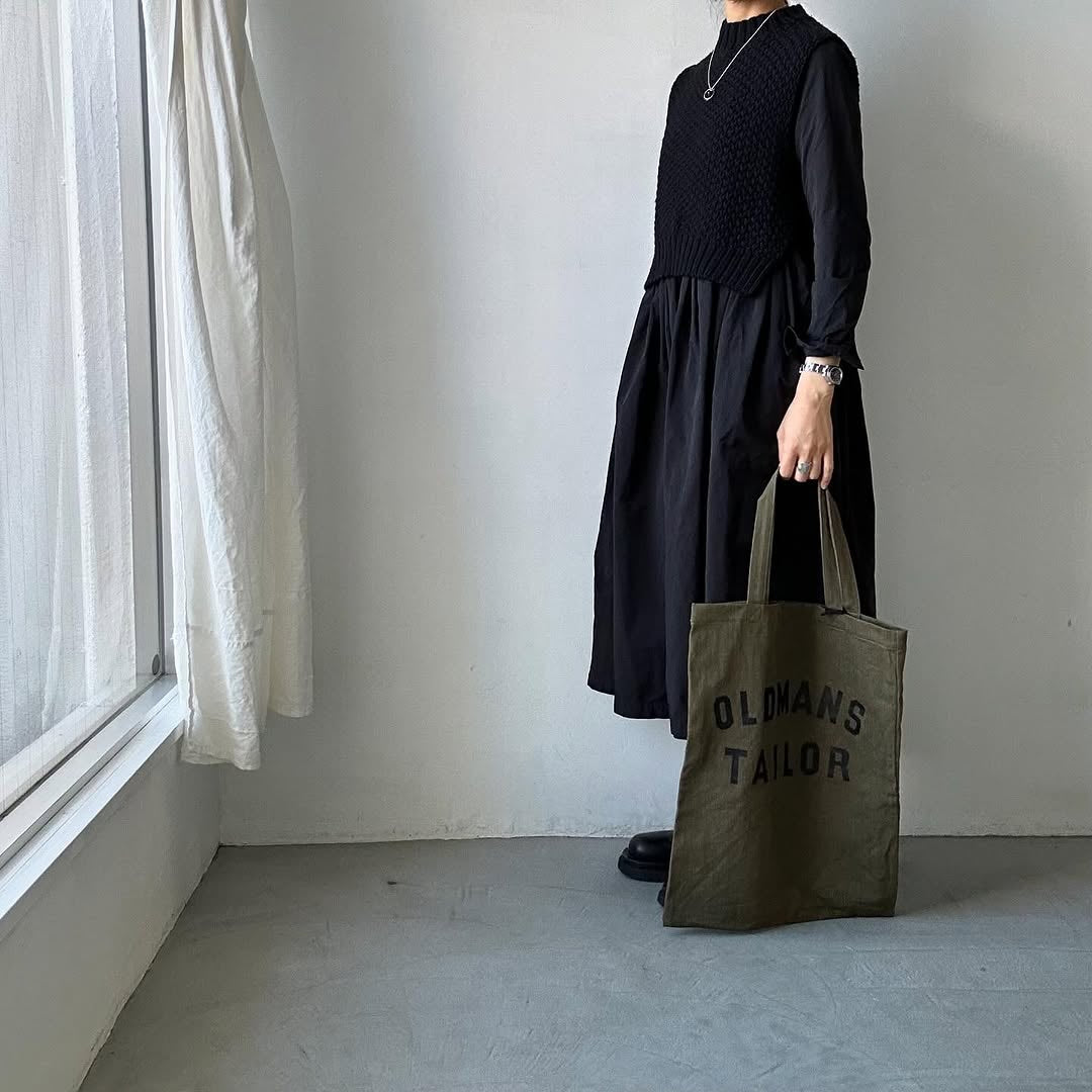 OLDMANS TAILOR OMTプリントデニムトートバッグ