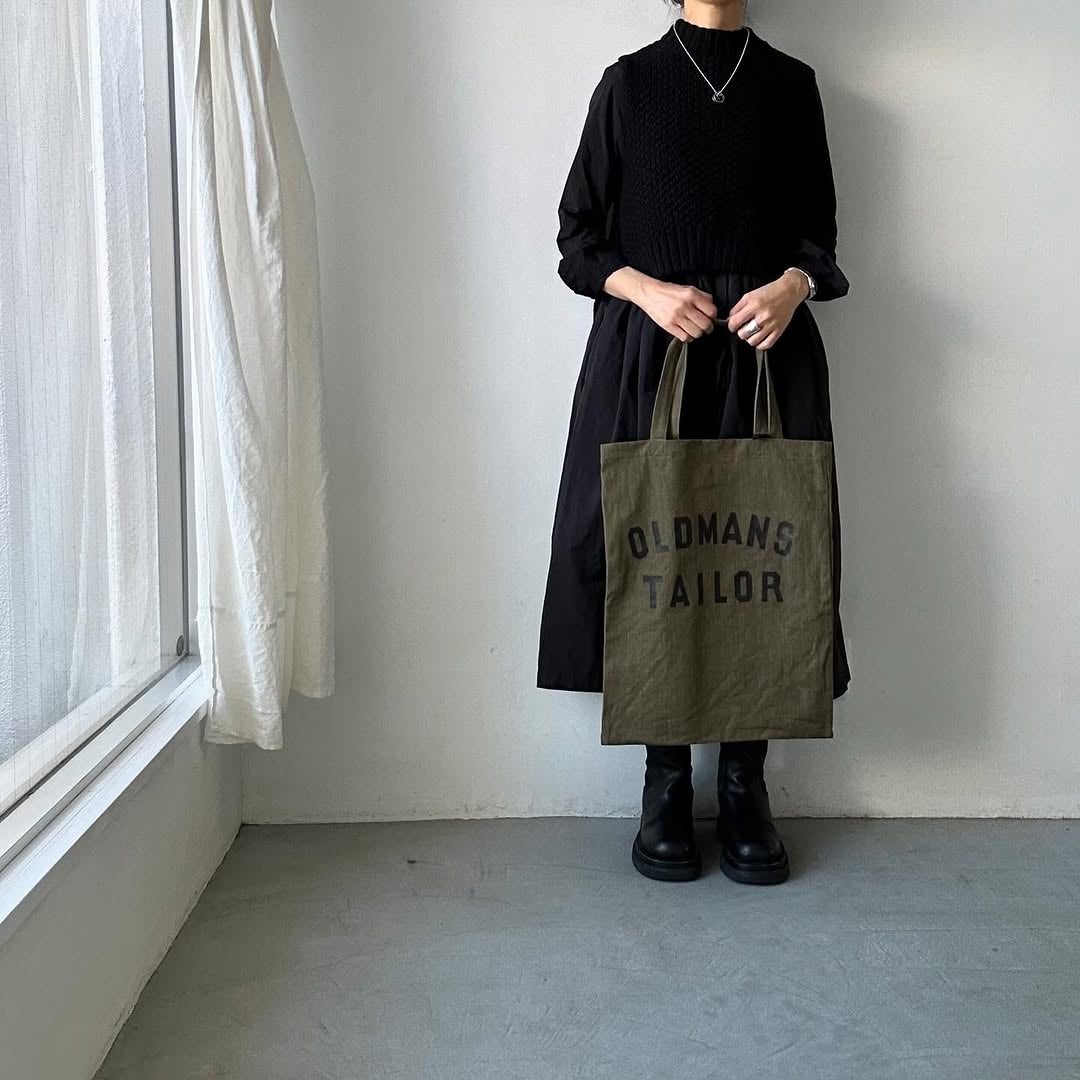 OLDMANS TAILOR OMTプリントデニムトートバッグ