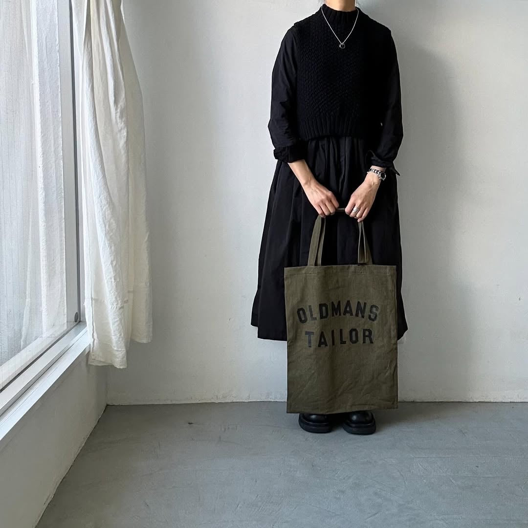 OLDMANS TAILOR OMTプリントデニムトートバッグ