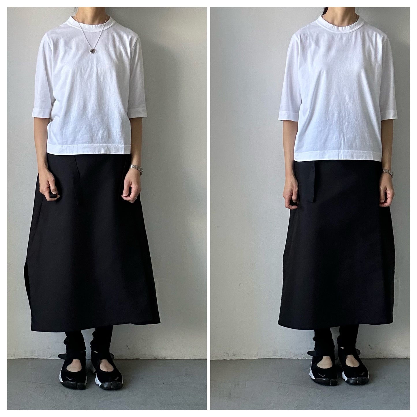 homspun 天竺6分袖Tシャツ ホワイト
