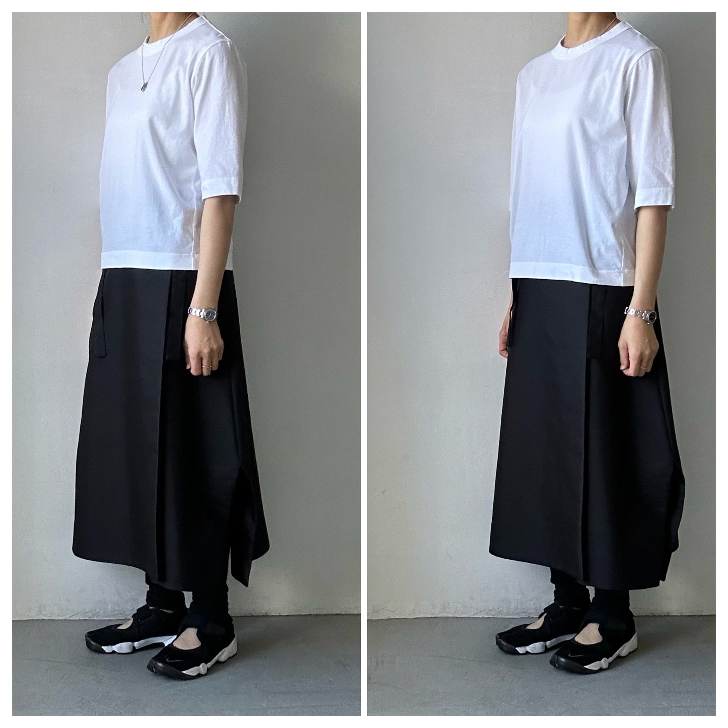 homspun 天竺6分袖Tシャツ ホワイト