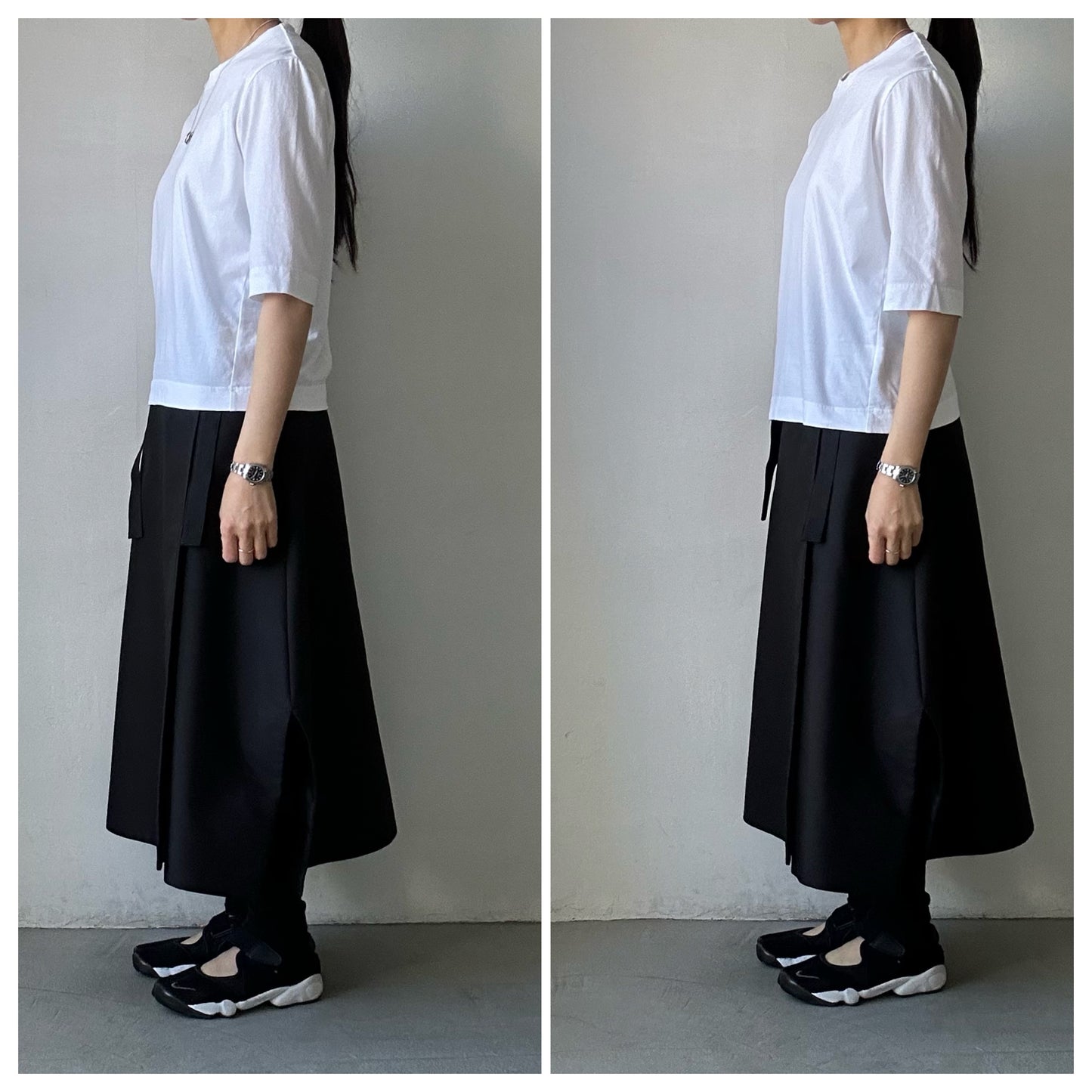 homspun 天竺6分袖Tシャツ ホワイト