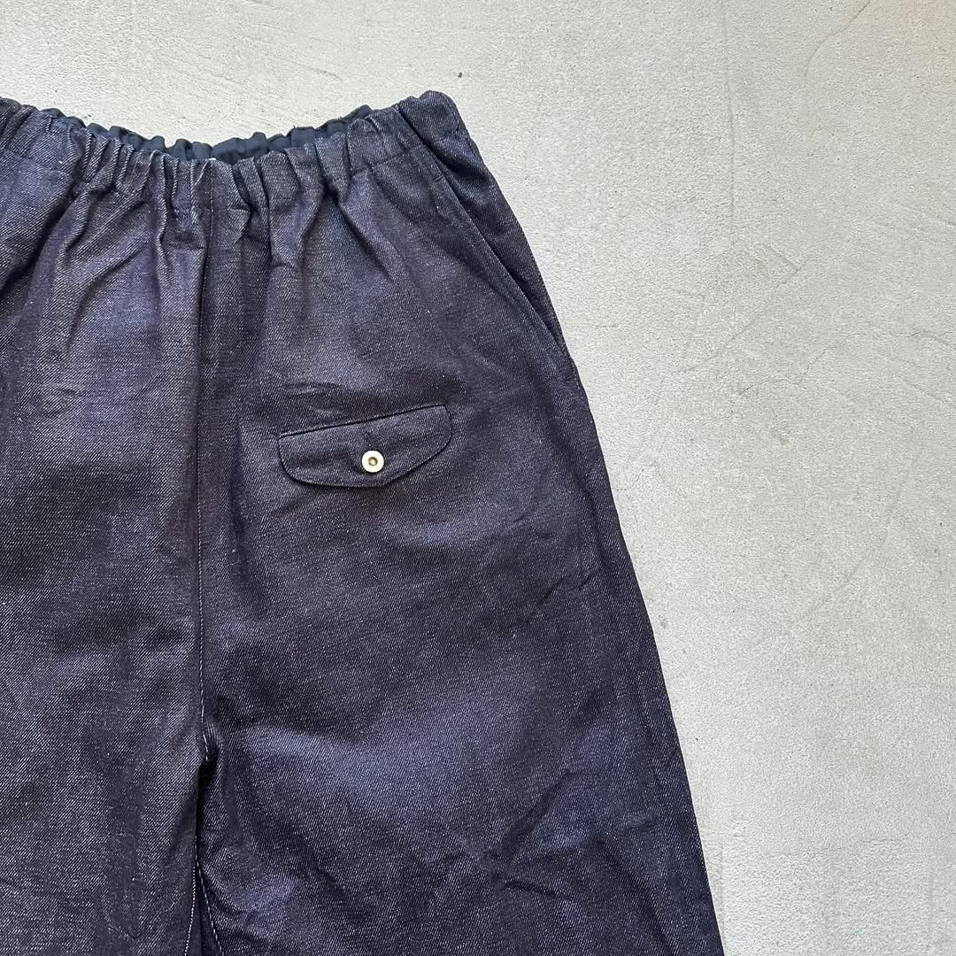 ゴーシュ コットンリネンセルベッジデニムワイドパンツ
