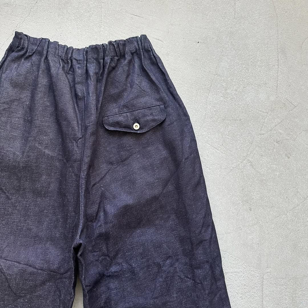 ゴーシュ コットンリネンセルベッジデニムワイドパンツ