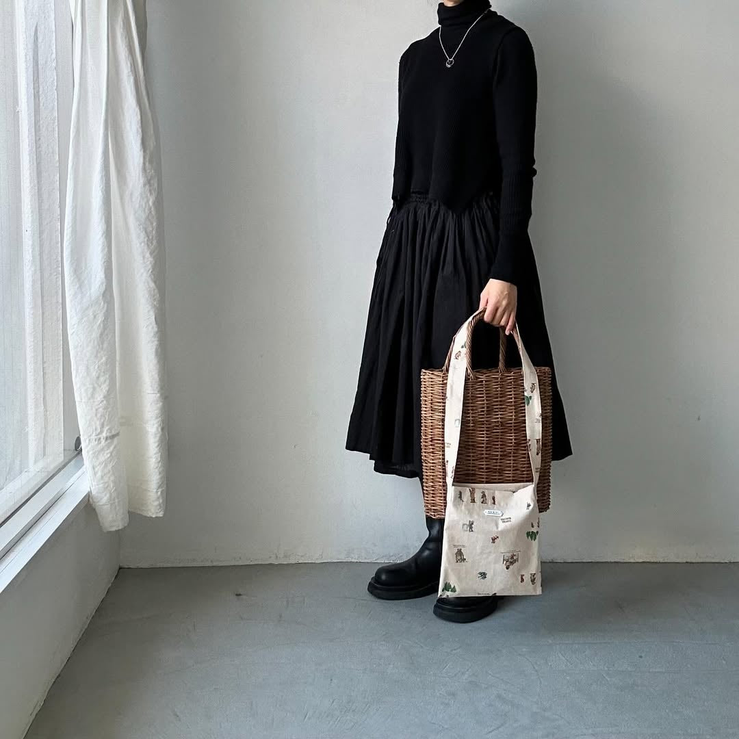 R&D.M.Co ブラウンベアーズコットンショルダーバッグ