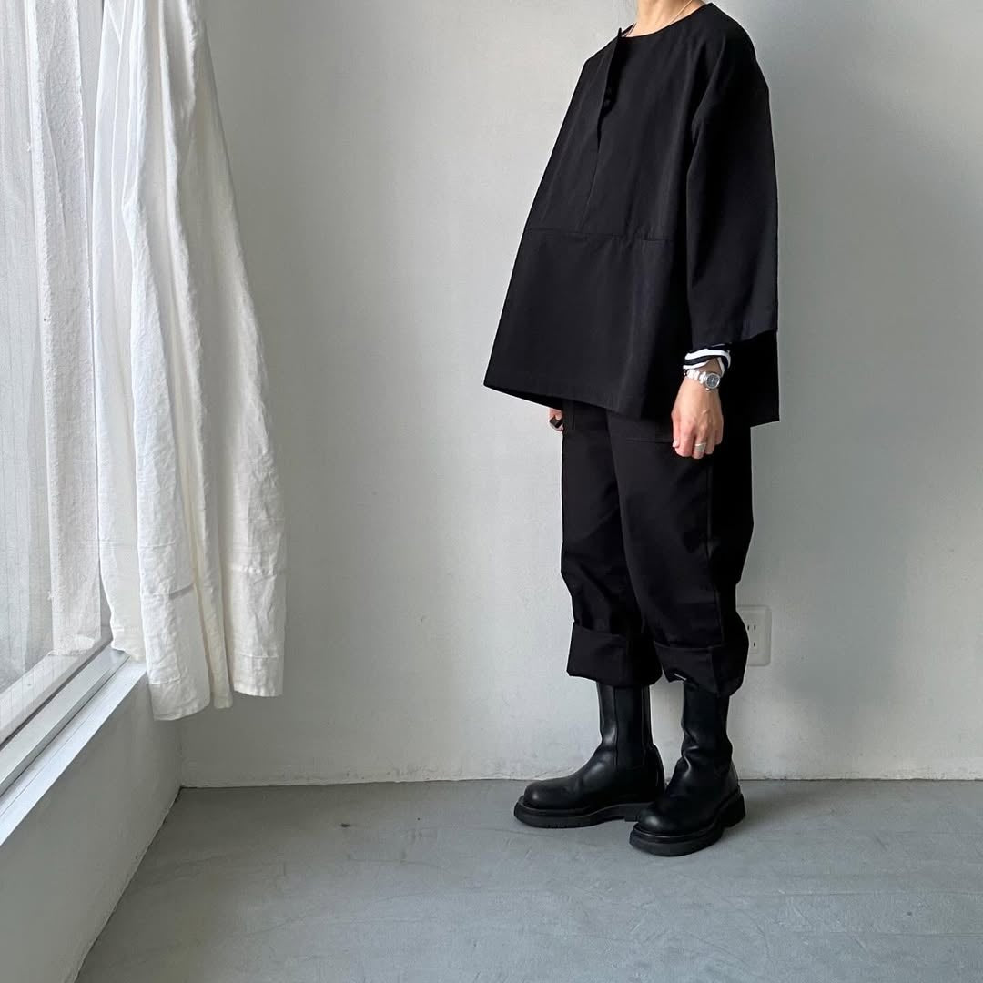 atelier d'antan Bouvetコットンスモックプルオーバー